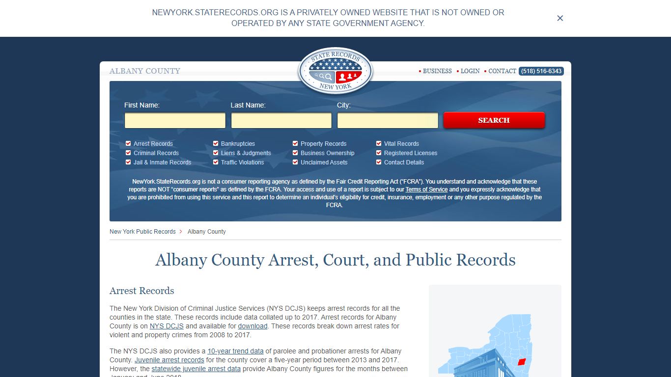 Albany County Arrest, Court, and Public Records