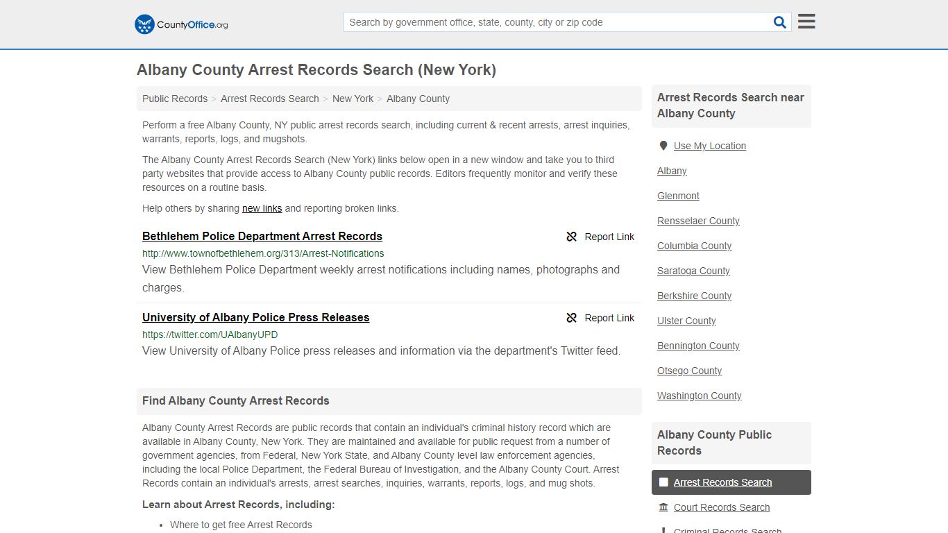 Arrest Records Search - Albany County, NY (Arrests & Mugshots)